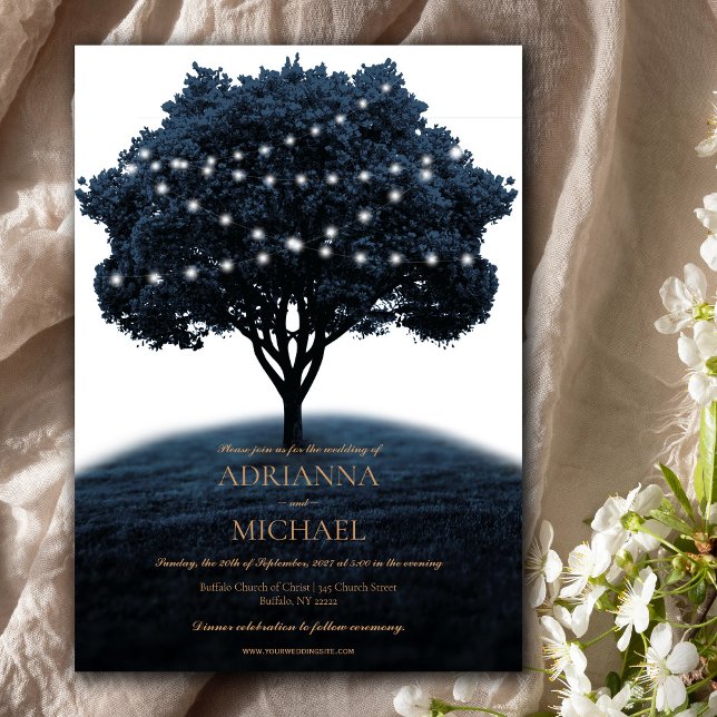 Faire-part de mariage de voyants de chaîne d'arbre (Créateur téléchargé)
