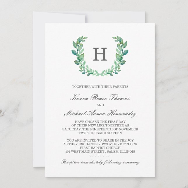 Faire-part de mariage de Wreath naturel (Devant)