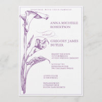 Faire-part de mariage de zantedeschia