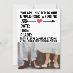 Faire-part de mariage DÉBRANCHÉ (PHOTOS INTERDITES