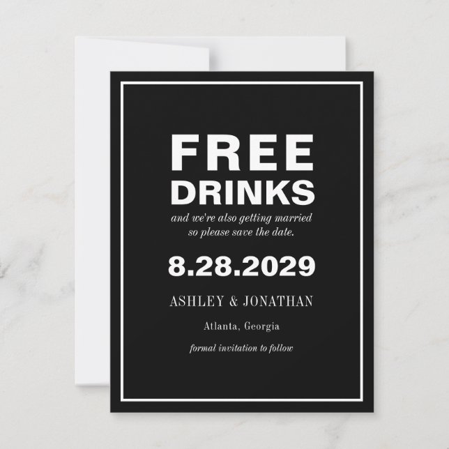 Faire-Part de Mariage Décalé et Drôle avec Photo (Devant)