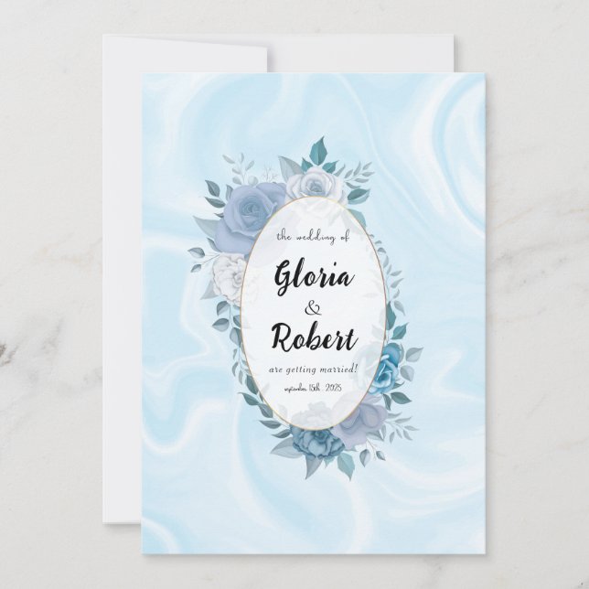 Faire-part de mariage Décontracté de script minima (Devant)