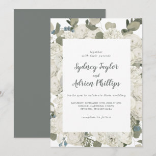 Faire-part de mariage Décontracté Floral d'hiver