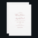 Faire-part de mariage Décontracté or Rose simple e<br><div class="desc">Cette faire-part de mariage décontractée en or rose simple et élégante est parfaite pour votre mariage en or rose minimaliste classique. Le design est composé d'une vintage classique minimaliste, d'une police d'or blush contemporaine et d'une calligraphie formelle romantique délicate. Il est parfait pour les mariages de luxe du printemps, de...</div>