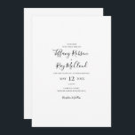 Faire-part de mariage Décontracté simple et élégan<br><div class="desc">Cette faire-part de mariage décontractée simple et élégante conviendra parfaitement à votre mariage moderne minimaliste noir et blanc. Le design comporte une police contemporaine minimale accompagnée d'une calligraphie formelle. Gardez-le tel quel,  ou choisissez de le personnaliser avec vos propres oeuvres d'art ou photos !</div>