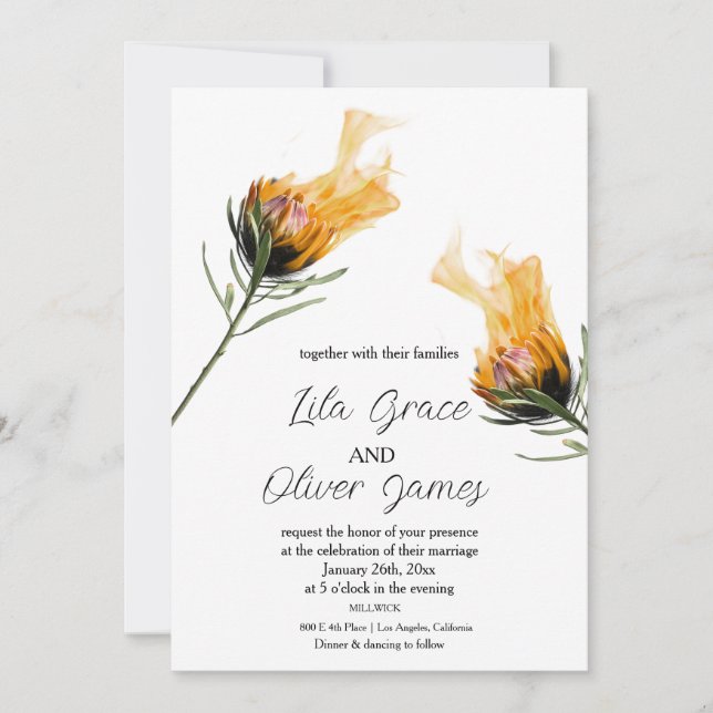 Faire-part de mariage d'élégance de la floraison a (Devant)