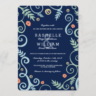 Faire-part de mariage d'élégance de la marine