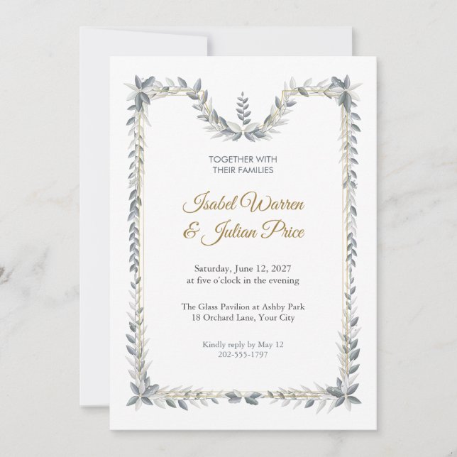 Faire-part de mariage demi-lune Quicksilver (Devant)