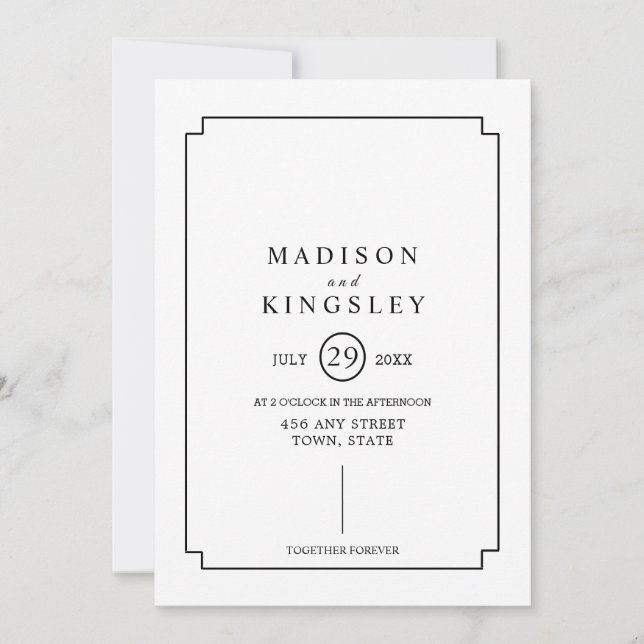 Faire-part de mariage d'encadrement de l'ancienne  (Devant)