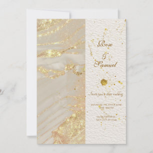 Faire-part de mariage d'encre d'alcool rose Partie