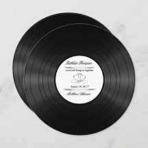 faire-part de mariage d'enregistrement de vinyle