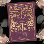 Faire-part de mariage d'épée d'or médiévale Mauve<br><div class="desc">Donnez le ton à votre mariage d'imaginaire médiéval avec un design d'invitation audacieux : une épée d'or grandiose entourée de fleurs contre un arrière - plan mauve. Parfait pour les couples rêvant d'une fête épique et romantique. Faites légendaire votre histoire d'amour dès le premier regard ! REMARQUE : l'or présenté...</div>