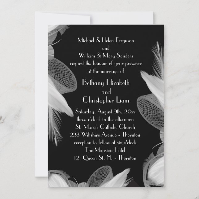 Faire-part de mariage des années 20 3 (Devant)