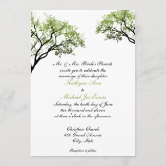 Faire-part de mariage des arbres de printemps