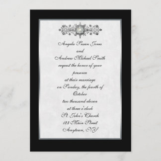 Faire-part de mariage des bijoux noirs
