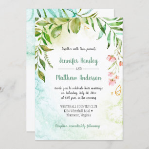 Faire-part de mariage des botaniques en or rose Gr