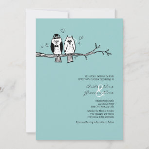 Faire-part de mariage des chouettes des mariées et