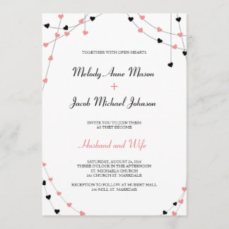 Faire-part de mariage des coeurs