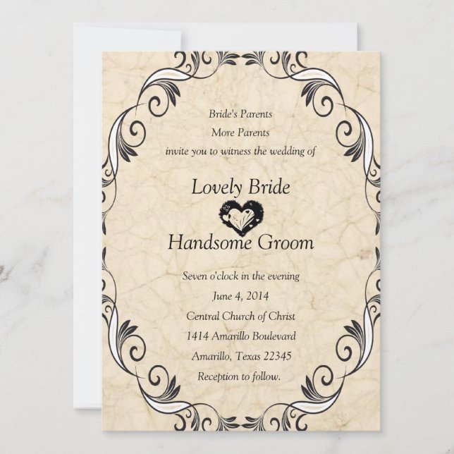 Faire-part de mariage des Écritures chrétiennes (Devant)