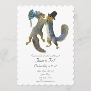 Faire-part de mariage des écureuils dansants
