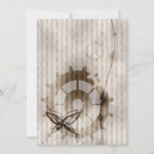 Faire-part de mariage des engrenages à vapeur à ru