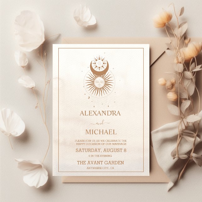 Faire-part de mariage des étoiles célestes d'or my (Créateur téléchargé)