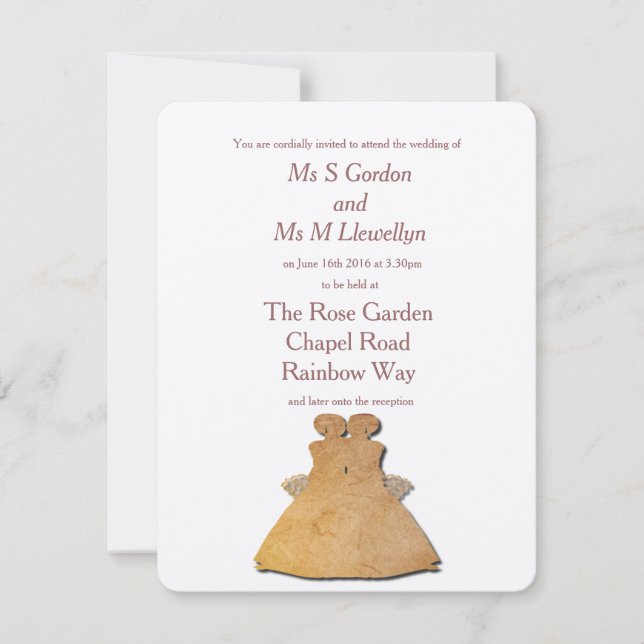 Faire-part de mariage des femmes lesbiennes Vintag (Devant)