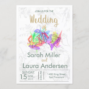 Faire-part de mariage des femmes LGBT