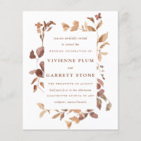 FAIRE-PART DE MARIAGE des feuilles d'automne éléga