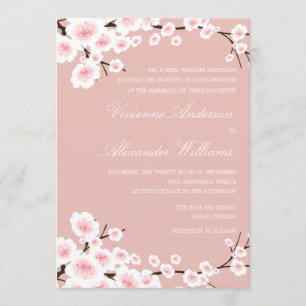 FAIRE-PART DE MARIAGE DES FLEURS DE CERISIER