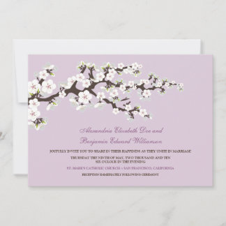 Faire-part de mariage des fleurs de cerisiers (lil