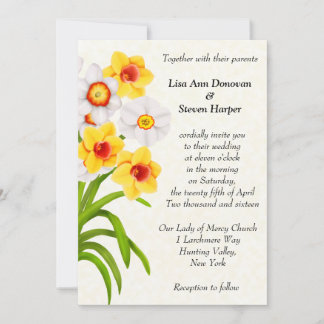 Faire-part de mariage des fleurs de jonquilles de
