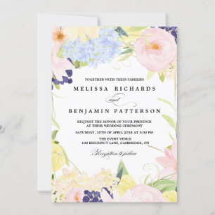Faire-part de mariage des fleurs de printemps Past