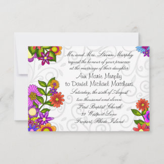 Faire-part de mariage des fleurs vives