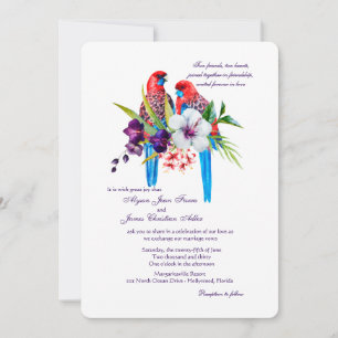 Faire-part de mariage des oiseaux tropicaux