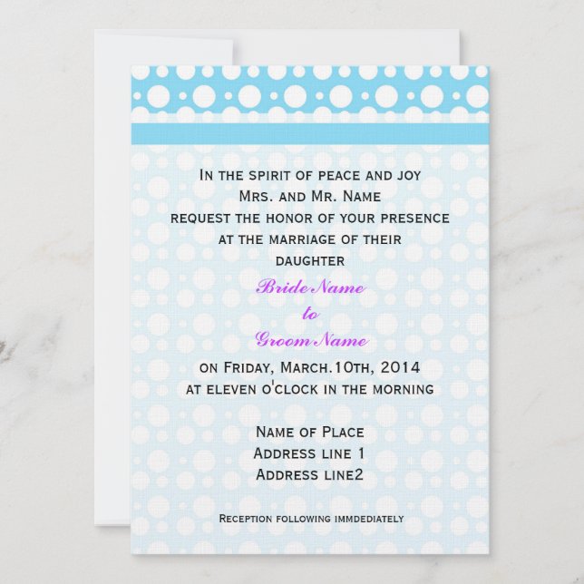 faire-part de mariage des parents de la mariée et  (Devant)