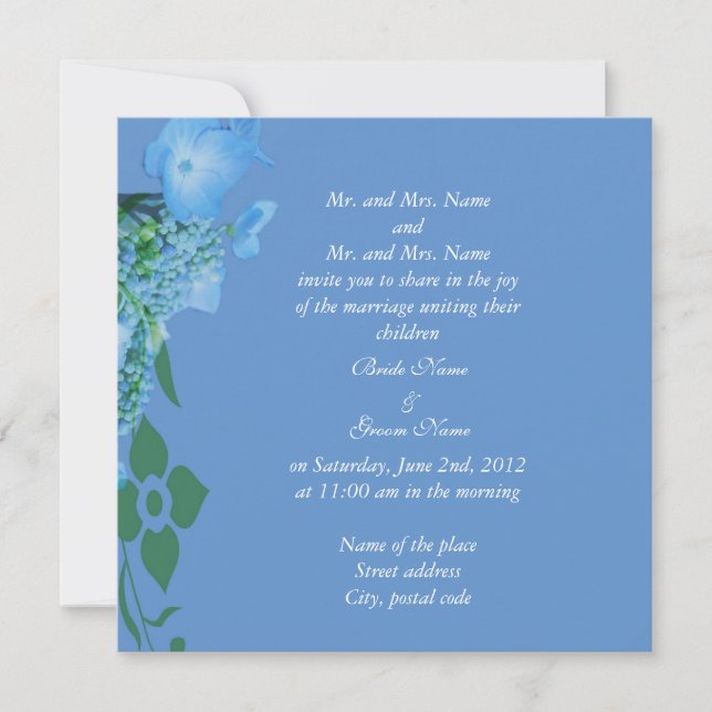 faire-part de mariage des parents de la mariée et  (Devant)