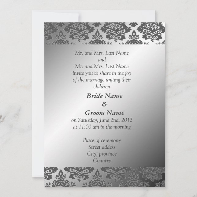 Faire-part de mariage des parents de la mariée et  (Devant)