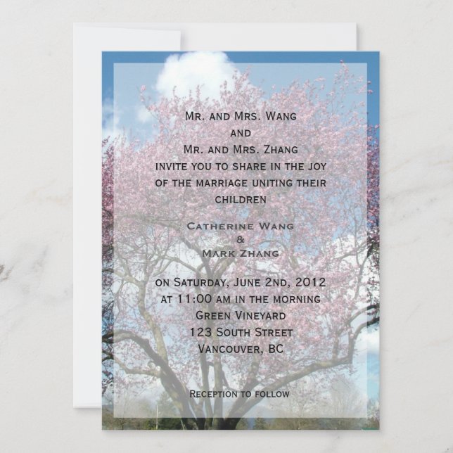 faire-part de mariage des parents de la mariée et  (Devant)