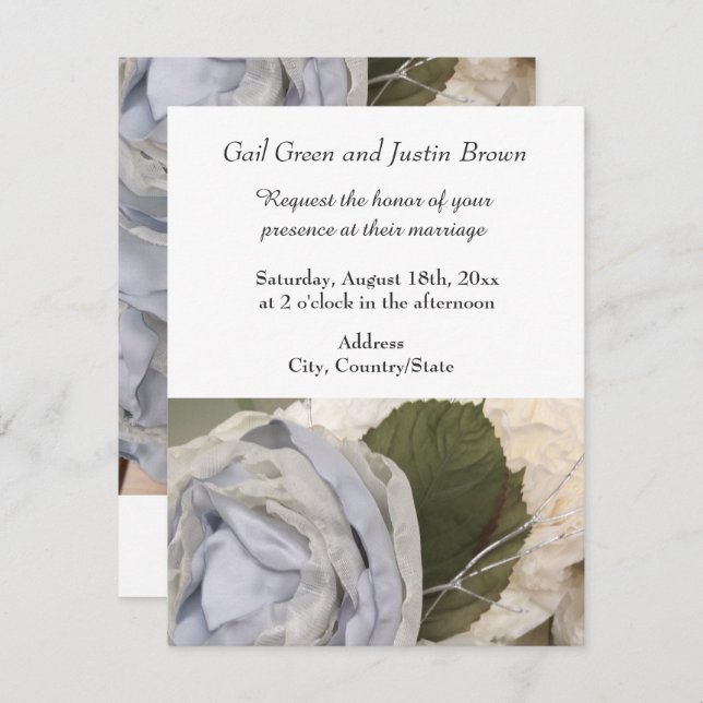 Faire-part de mariage des pivoines (Devant / Derrière)