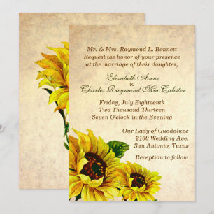 Faire-part de mariage des Tournesols d'apparence a