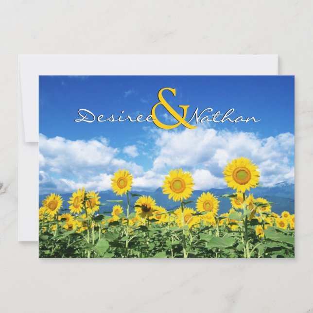 Faire-part de mariage des tournesols d'été (Devant)