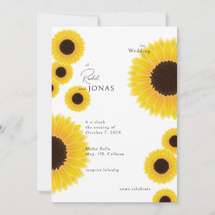 Faire-part de mariage des tournesols élégants