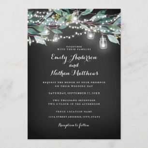 Faire-part de mariage des voyants à cordes de feui