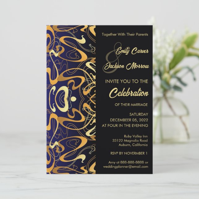 Faire-Part de Mariage Design Moderne (Debout devant)