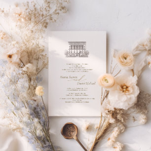 Faire-part de mariage d'esquisse de lieu personnal