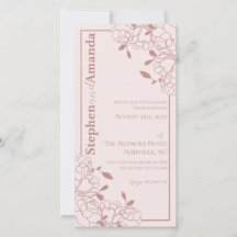 Faire-part de mariage dessinée à la ligne de fleur