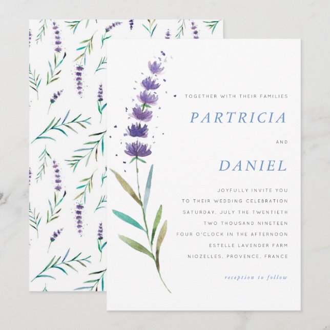 Faire-part de mariage d'été provincial (Devant / Derrière)