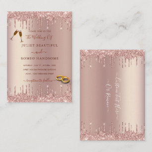 Faire-part de mariage d'étincelle rose Parties sci