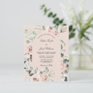 Faire-part de mariage d'Eucalyptus rose budget